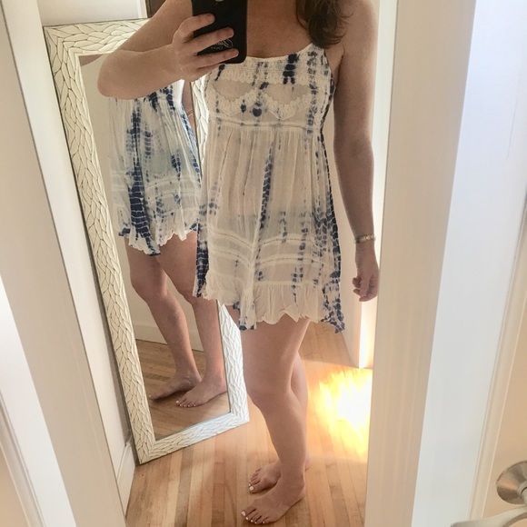 Blue and white beach dress. Baby doll - Picture 2 of 8